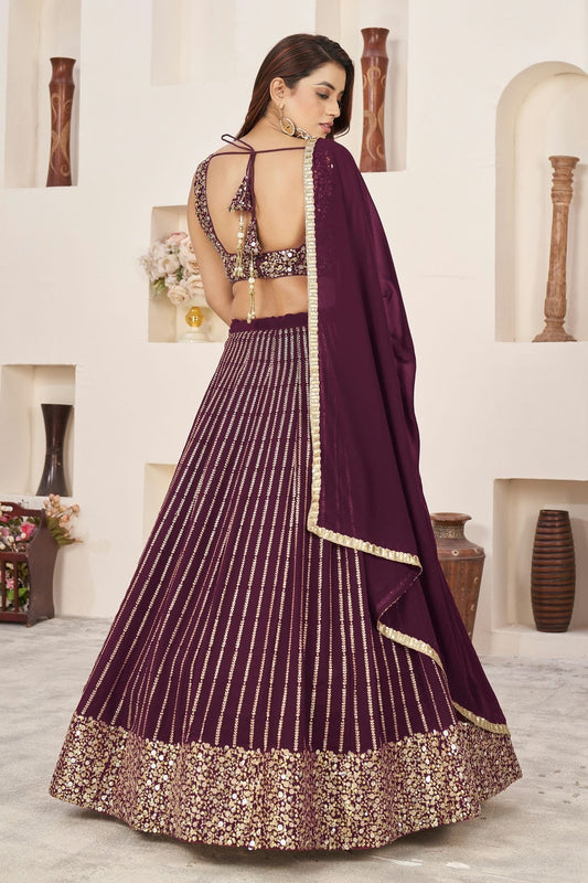 Georgette Embroidery A Line Lehenga Choli NCLC10110181