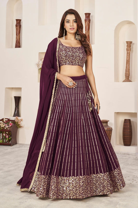 Georgette Embroidery A Line Lehenga Choli NCLC10110181