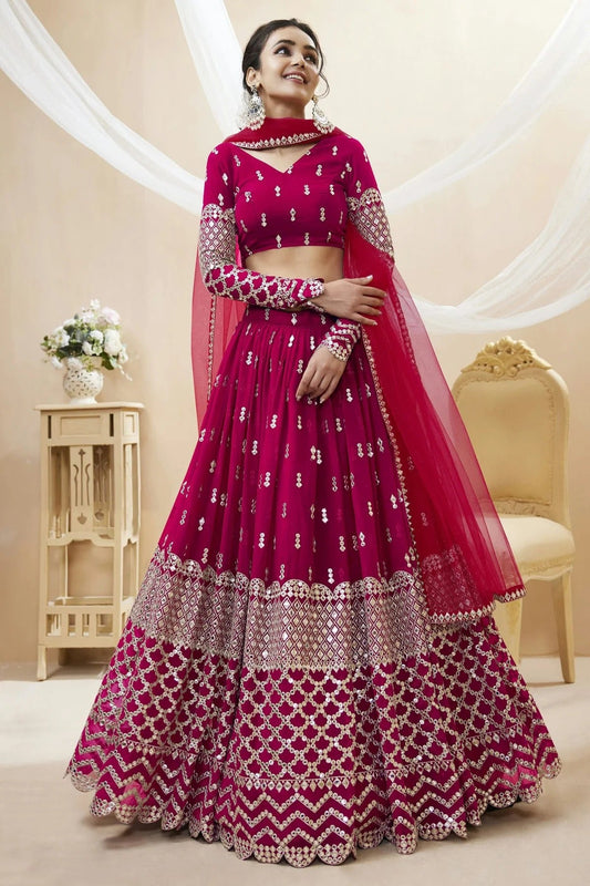 Georgette Embroidery A Line Lehenga Choli NCLC10110191