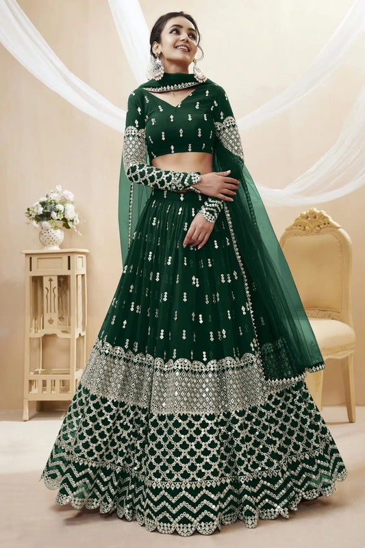 Georgette Embroidery A Line Lehenga Choli NCLC10110193