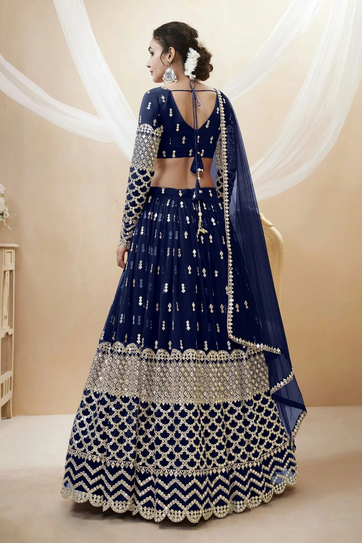 Georgette Embroidery A Line Lehenga Choli NCLC10110194