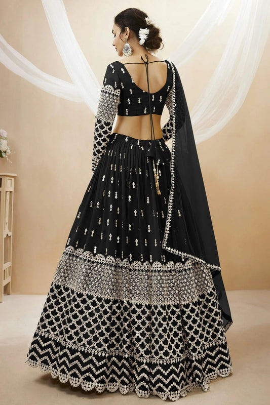 Georgette Embroidery A Line Lehenga Choli NCLC10110196
