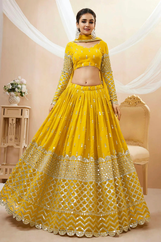 Georgette Embroidery A Line Lehenga Choli NCLC10110198