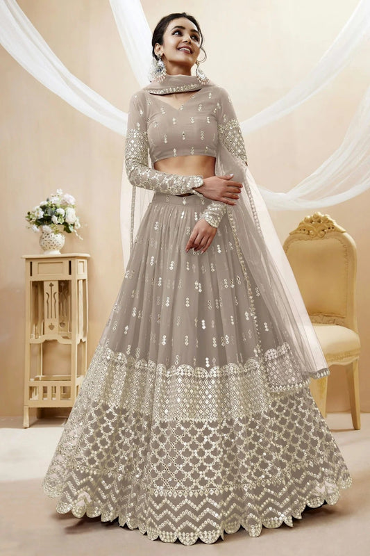 Georgette Embroidery A Line Lehenga Choli NCLC10110199