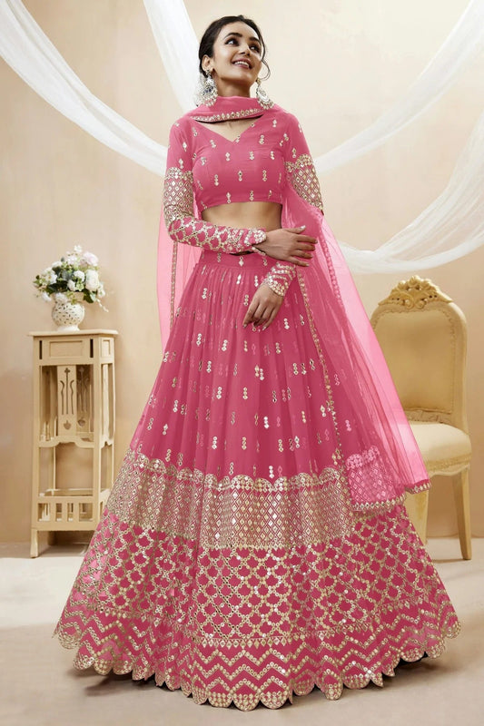 Georgette Embroidery A Line Lehenga Choli NCLC10110200