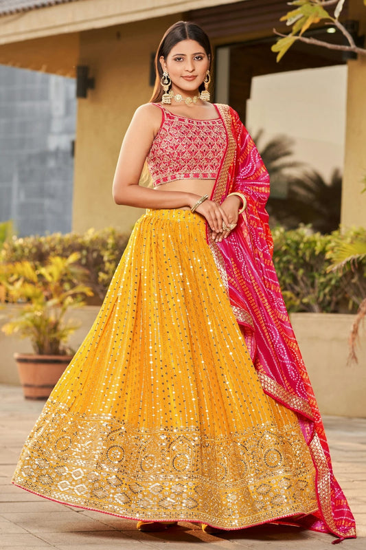 Georgette Embroidery A Line Lehenga Choli NCLC10110201