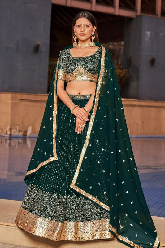 Georgette Embroidery A Line Lehenga Choli NCLC10110202