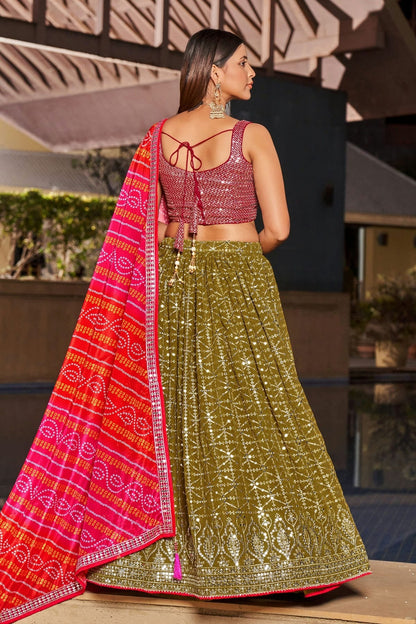 Georgette Embroidery A Line Lehenga Choli NCLC10110208