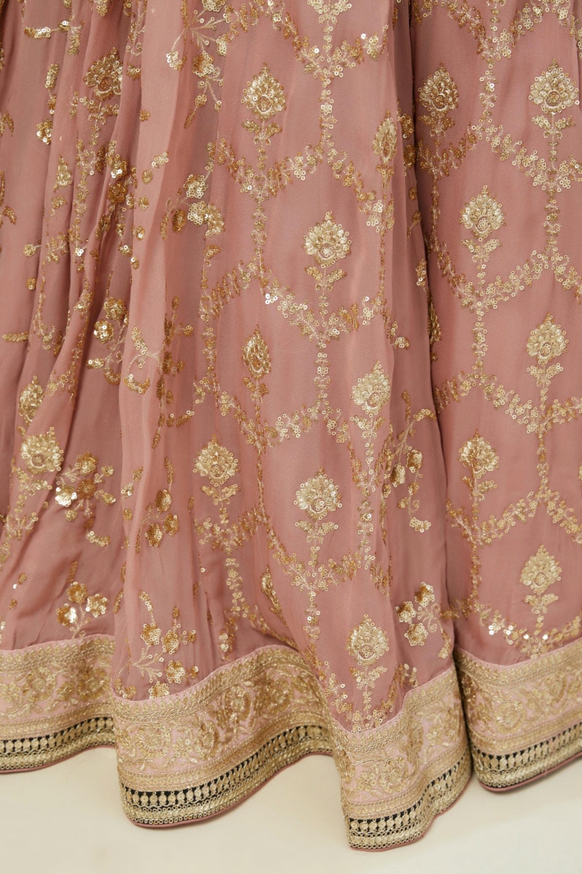 Georgette Lehenga Choli In Baby Pink Colour LC10110174