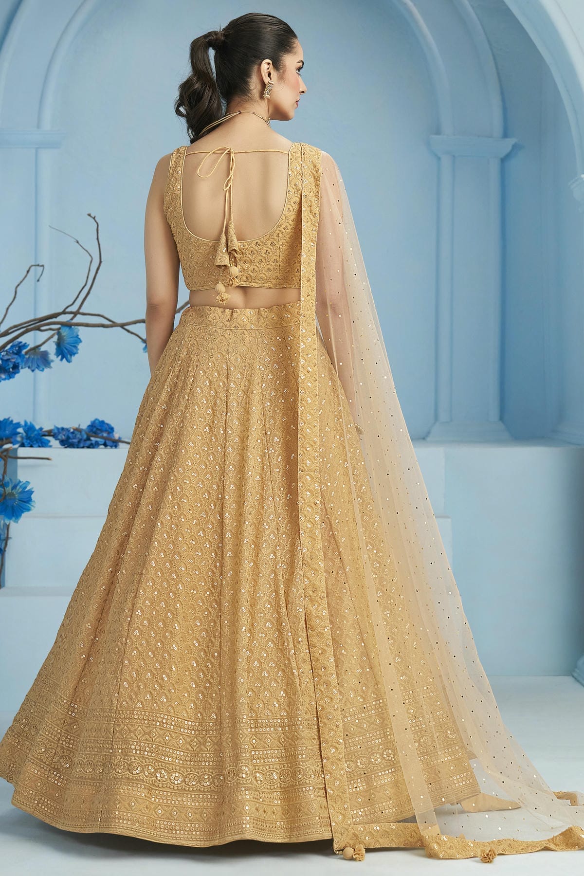 Georgette Lehenga Choli In Beige Colour LC10110138