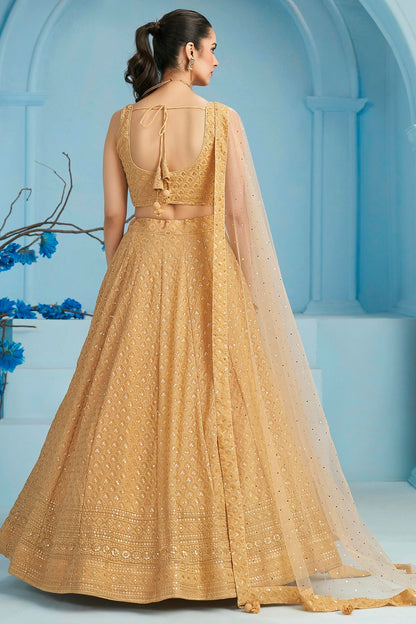 Georgette Lehenga Choli In Beige Colour LC10110138