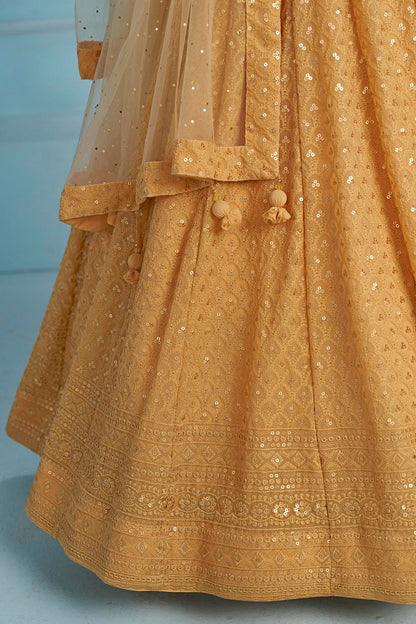 Georgette Lehenga Choli In Beige Colour LC10110138