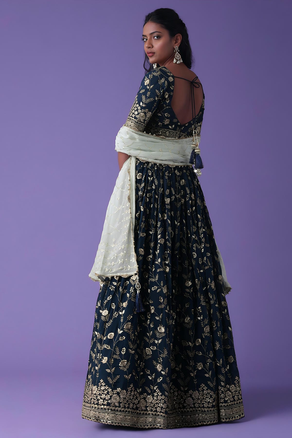 Georgette Lehenga Choli In Blue Colour LC10110177