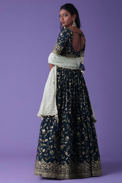 Georgette Lehenga Choli In Blue Colour LC10110177