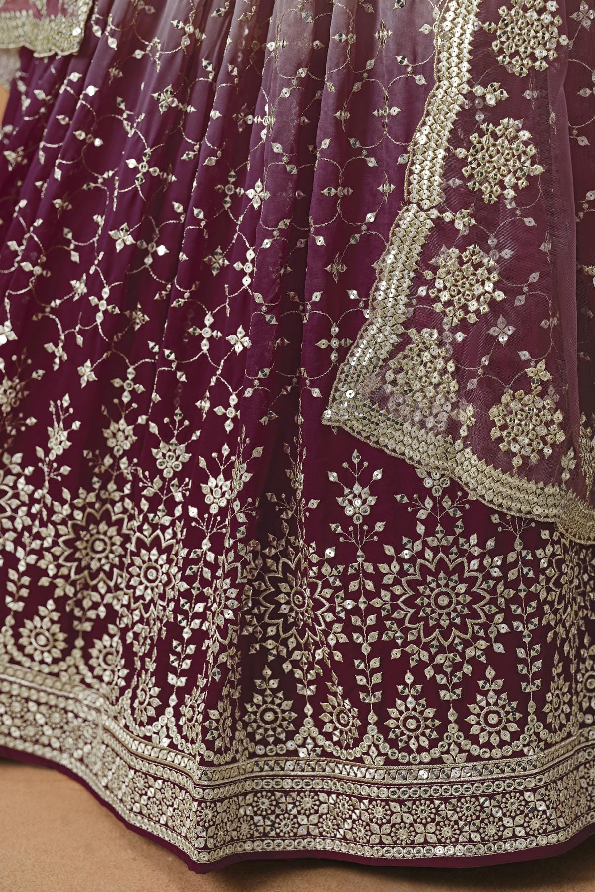 Georgette Lehenga Choli In Maroon Colour LC10110119