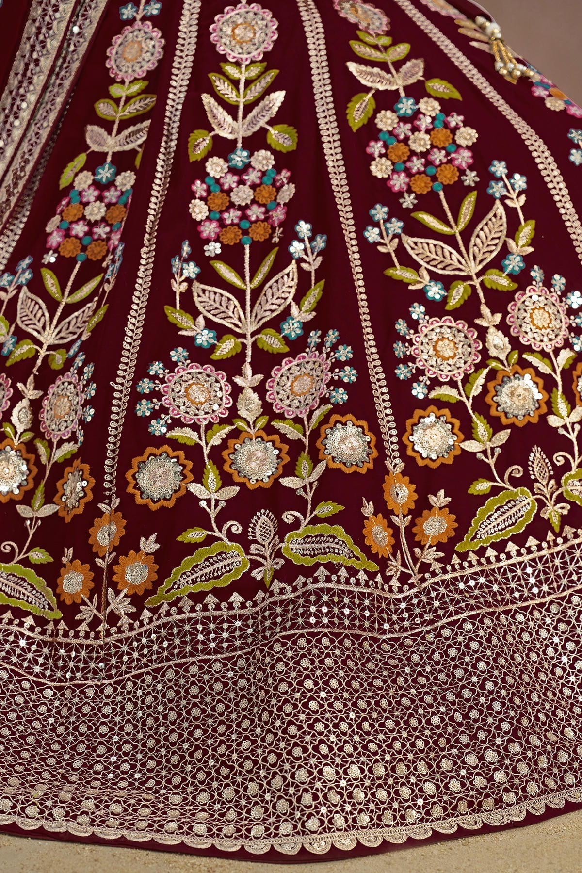 Georgette Lehenga Choli In Maroon Colour LC10110145