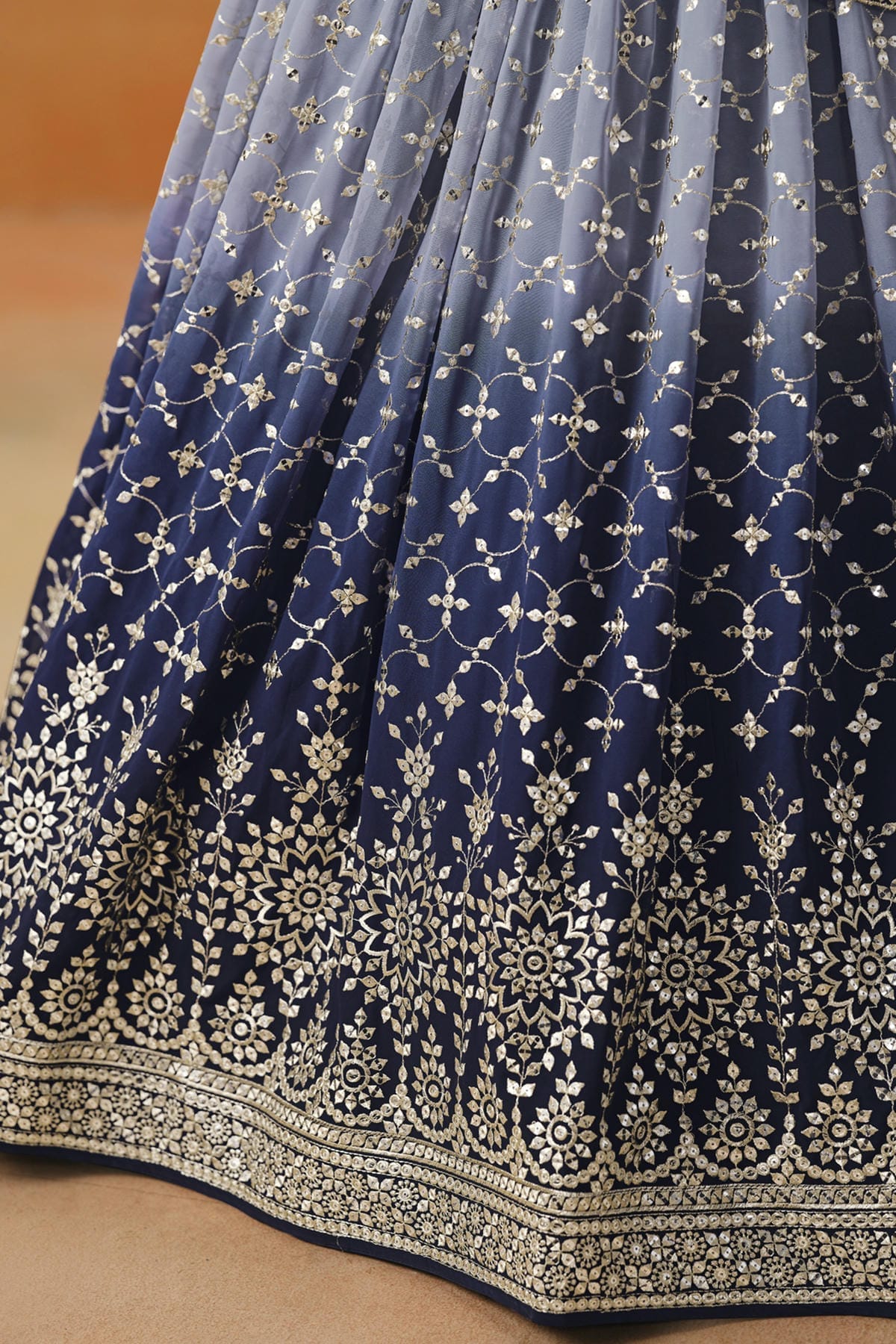 Georgette Lehenga Choli In Navy Blue Colour LC10110121