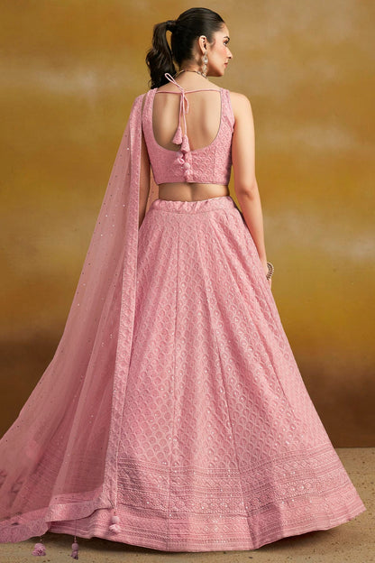 Georgette Lehenga Choli In Pink Colour LC10110140