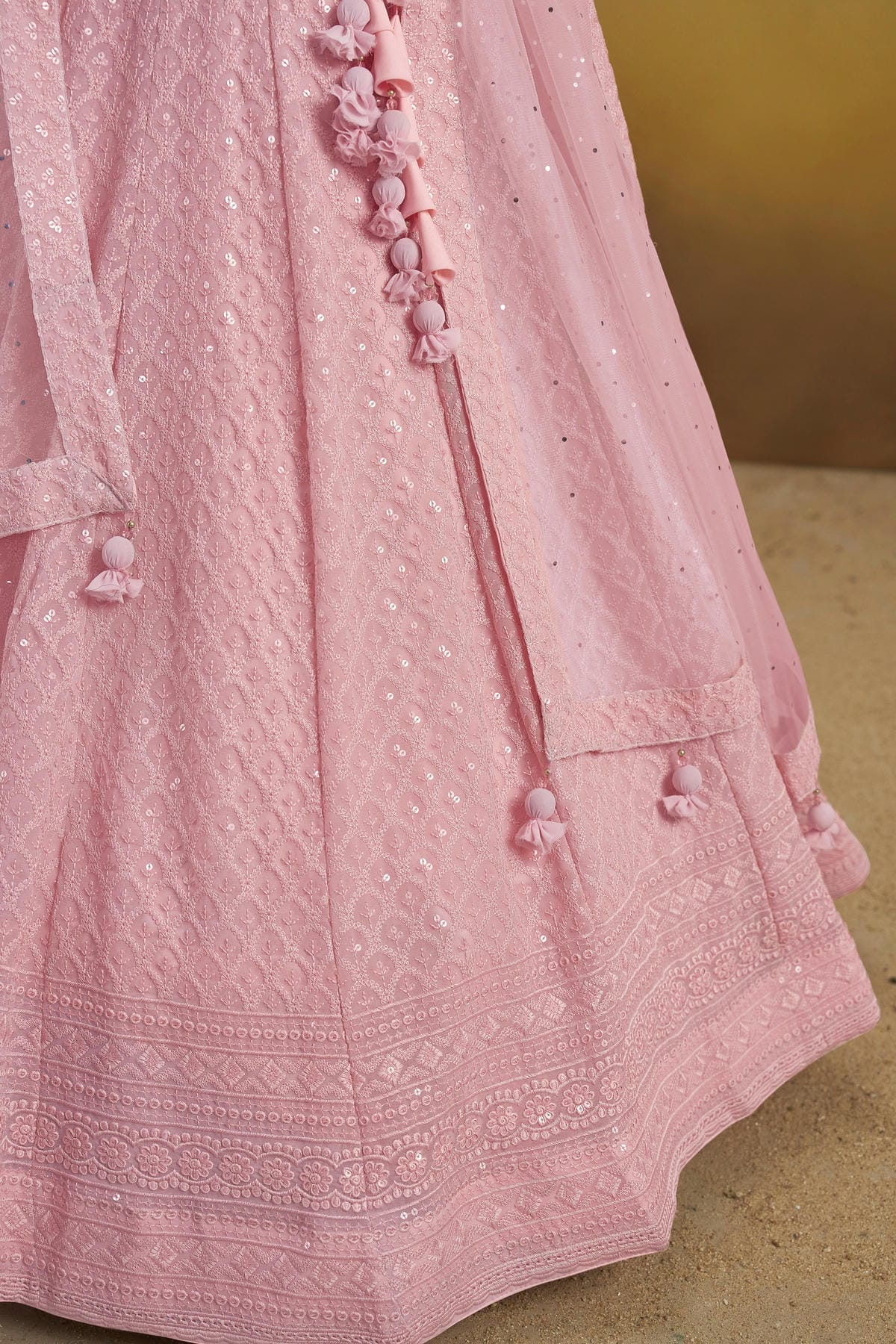 Georgette Lehenga Choli In Pink Colour LC10110140