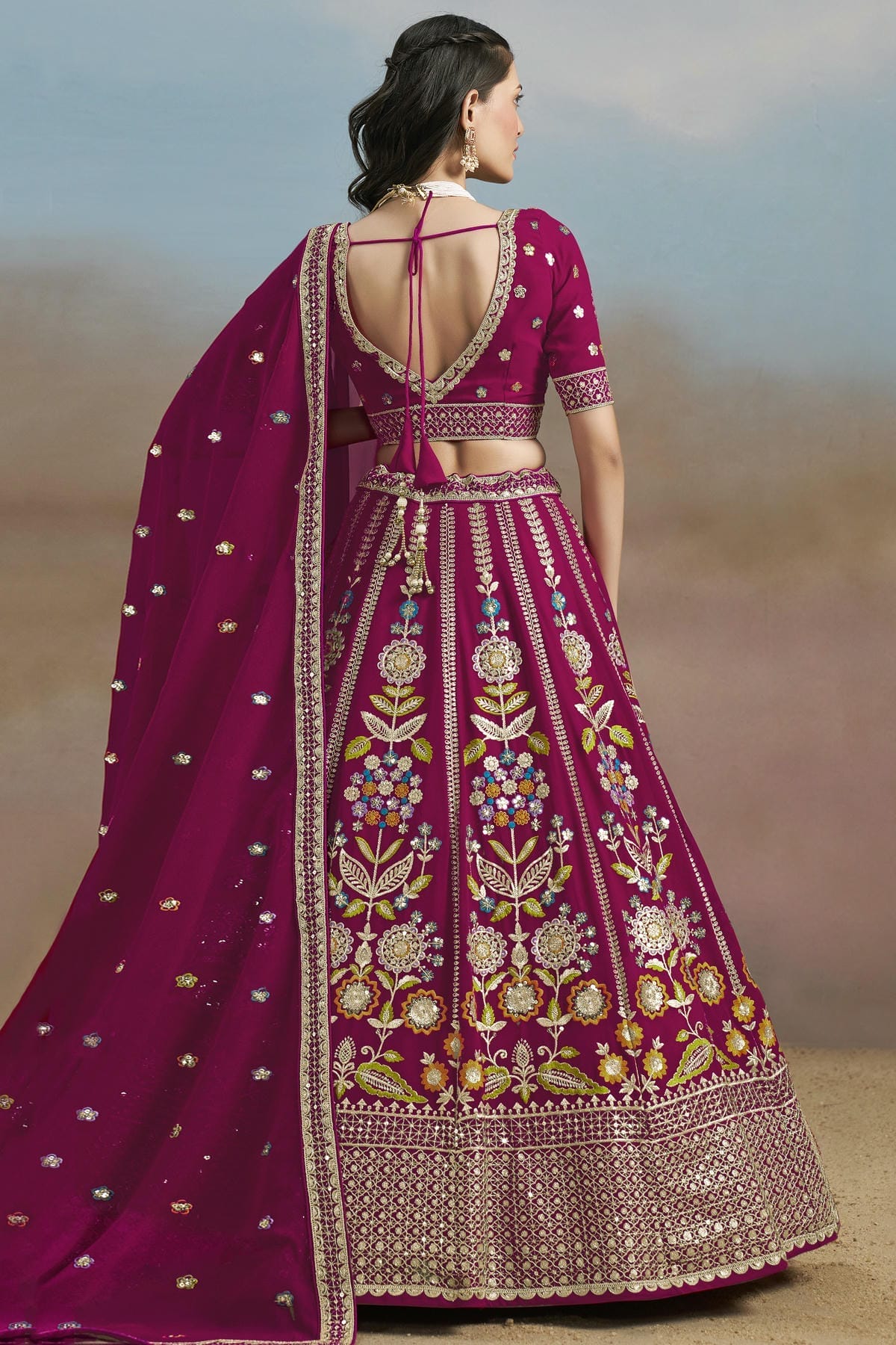 Georgette Lehenga Choli In Pink Colour LC10110147