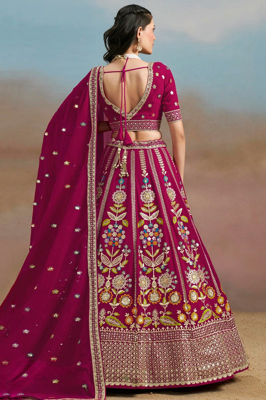 Georgette Lehenga Choli In Pink Colour LC10110147