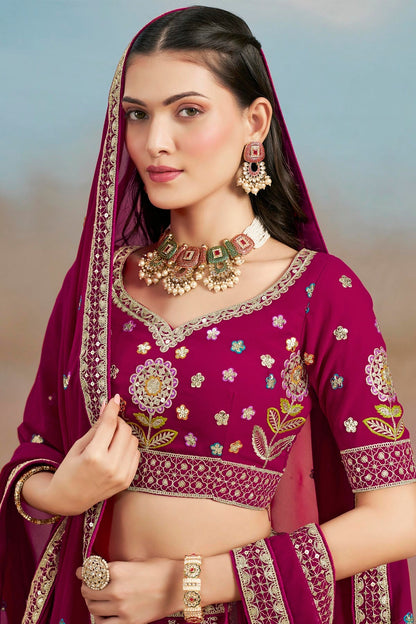 Georgette Lehenga Choli In Pink Colour LC10110147