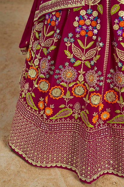 Georgette Lehenga Choli In Pink Colour LC10110147