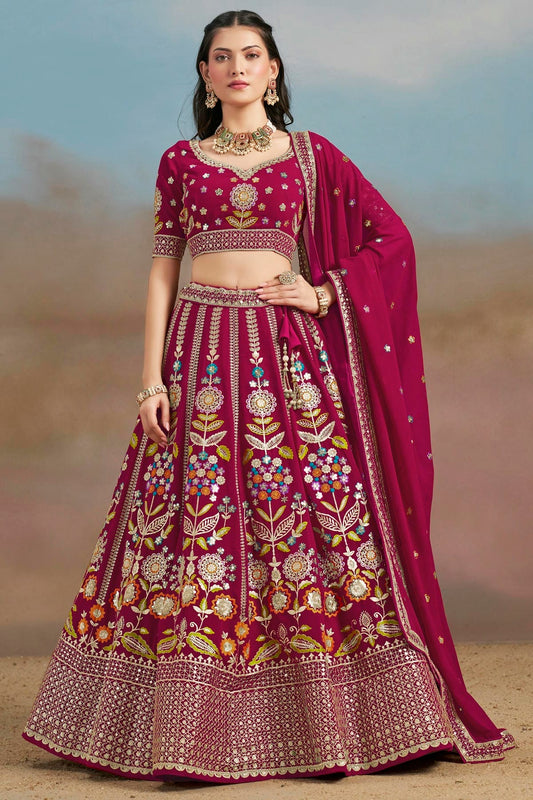 Georgette Lehenga Choli In Pink Colour LC10110147