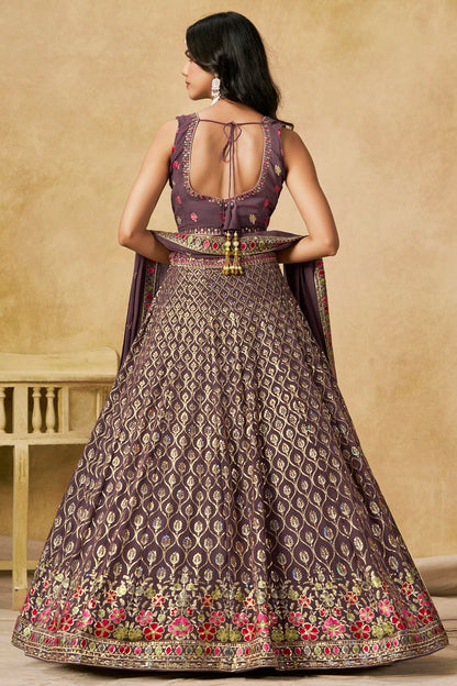 Georgette Lehenga Choli In Purple Colour LC10110115