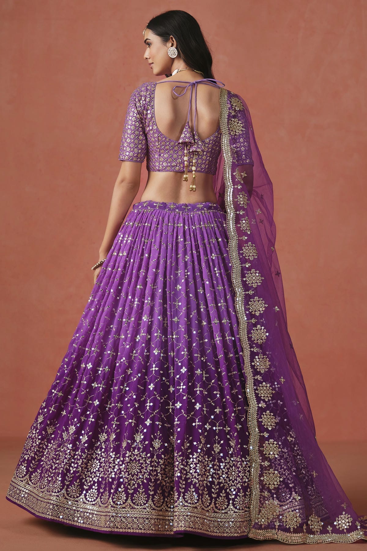 Georgette Lehenga Choli In Purple Colour LC10110123