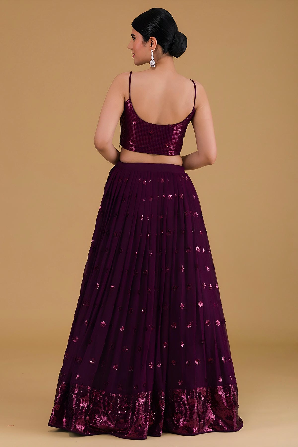 Georgette Lehenga Choli In Purple Colour LC10110164