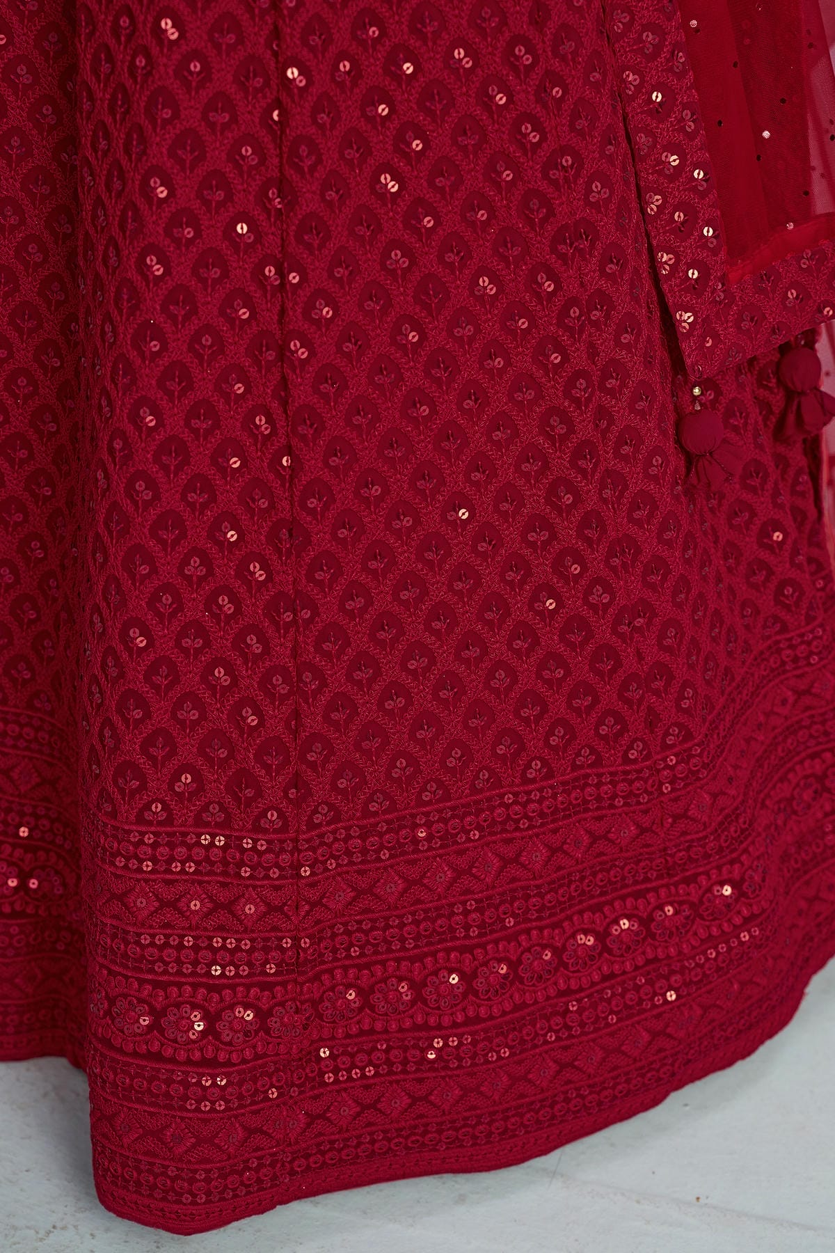 Georgette Lehenga Choli In Red Colour LC10110141
