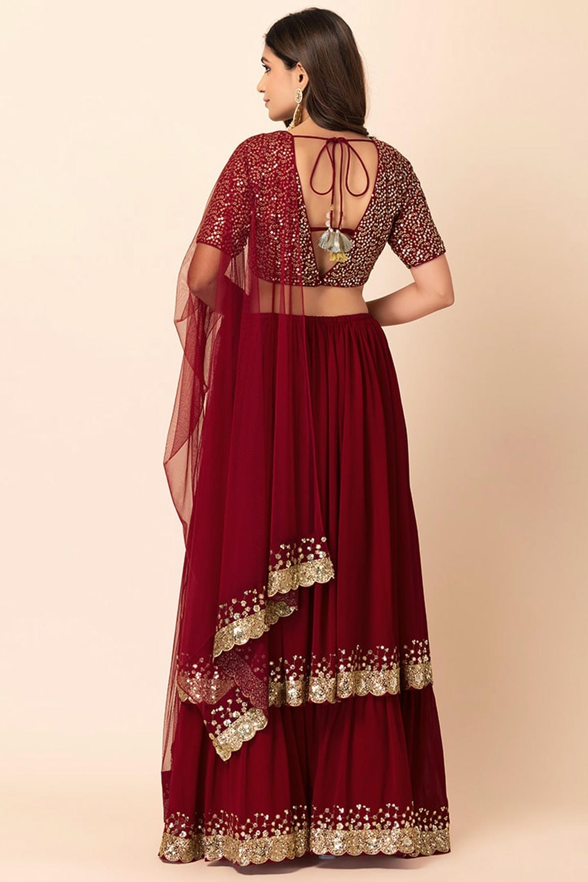 Georgette Lehenga Choli In Red Colour LC10110158