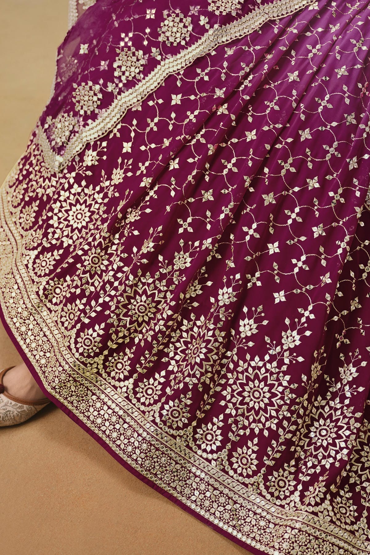Georgette Lehenga Choli In Red Pink Colour LC10110126