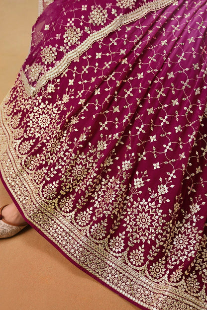 Georgette Lehenga Choli In Red Pink Colour LC10110126