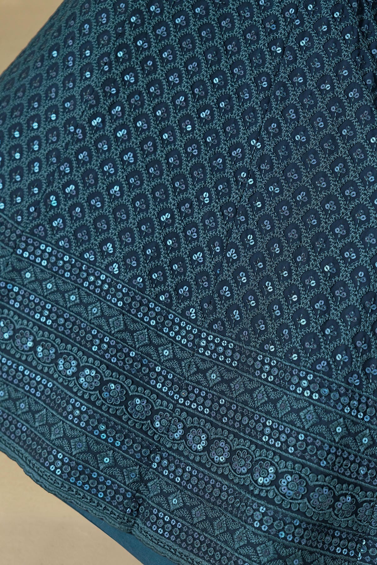 Georgette Lehenga Choli In Teal Blue Colour LC10110129
