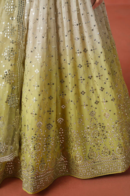 Georgette Lehenga Choli In Yellow Colour LC10110127
