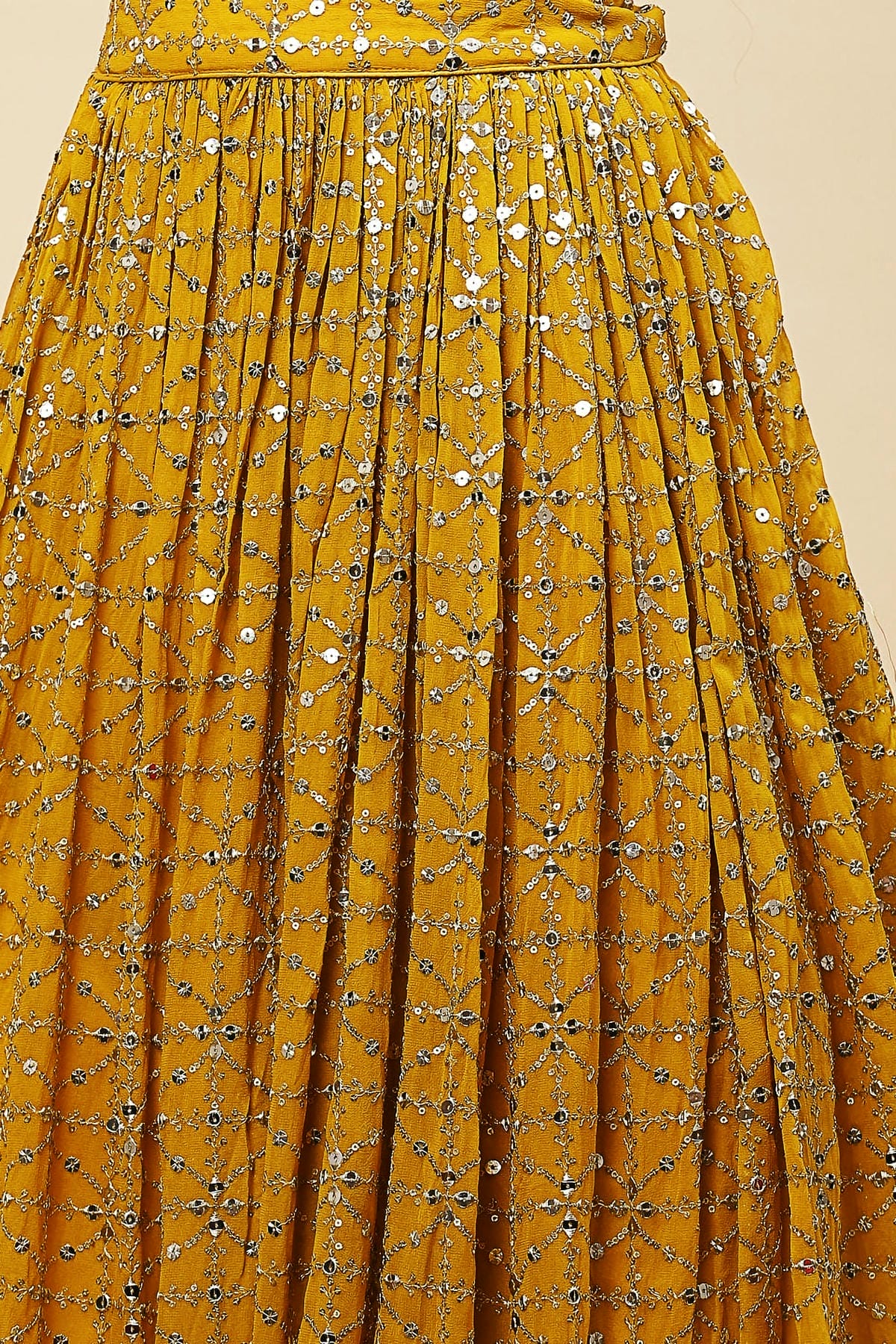 Georgette Lehenga Choli In Yellow Colour LC10110170