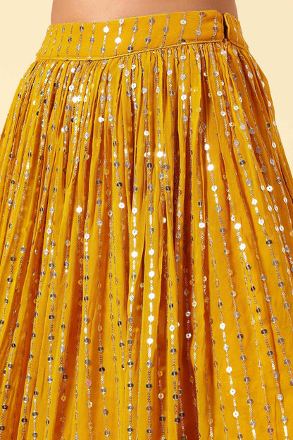 Georgette Lehenga Choli In Yellow Colour LC10110171