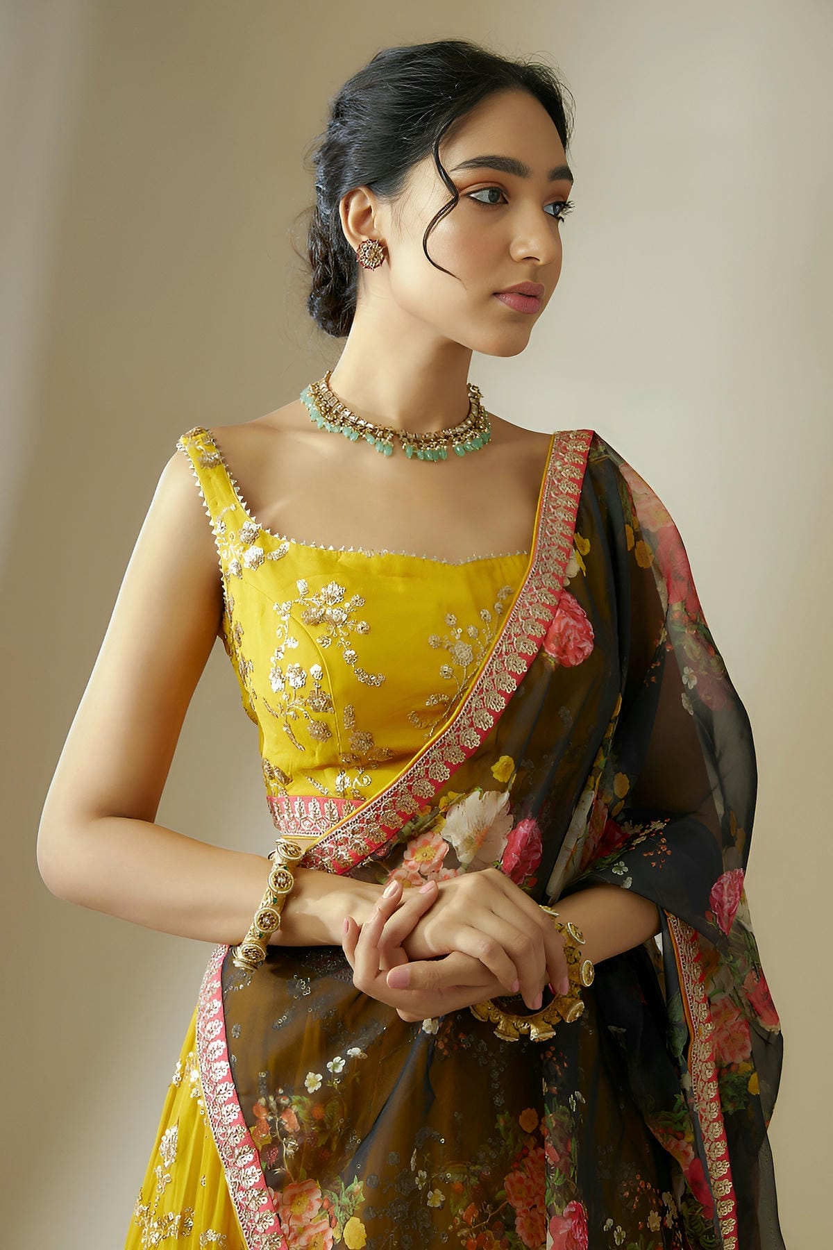 Georgette Lehenga Choli In Yellow Colour LC10110176