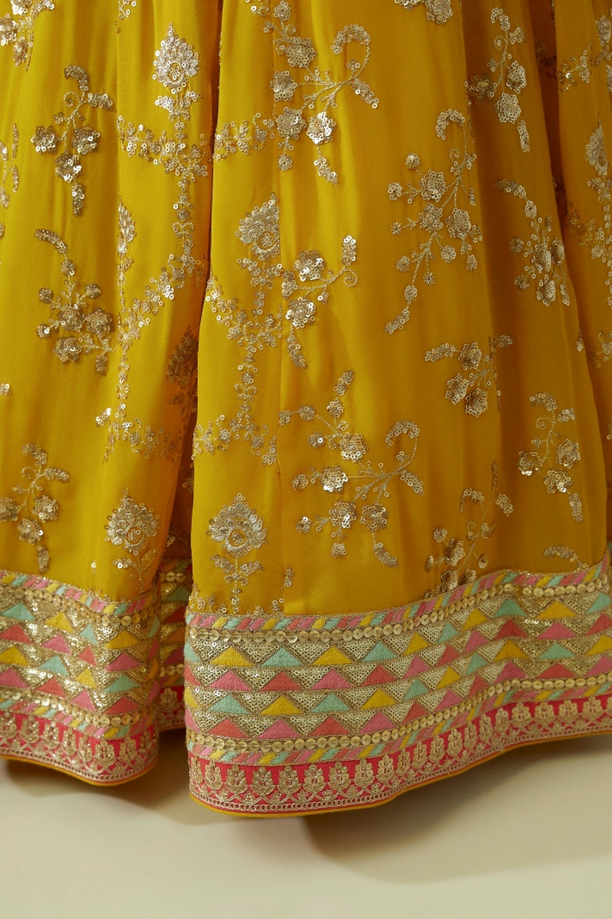 Georgette Lehenga Choli In Yellow Colour LC10110176