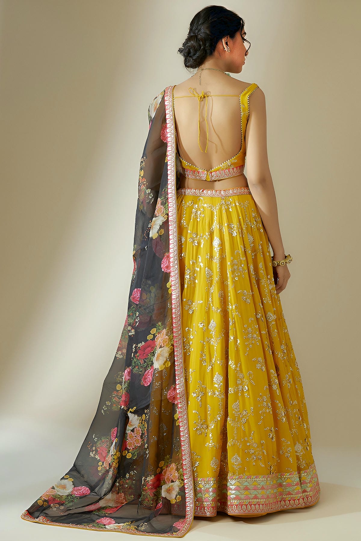 Georgette Lehenga Choli In Yellow Colour LC10110176