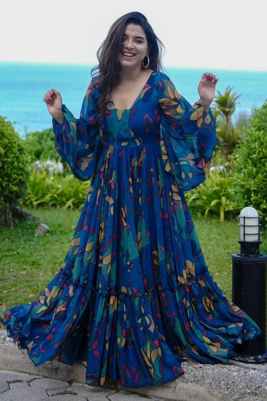 Georgette Readymade Long Gown NCGW11112410