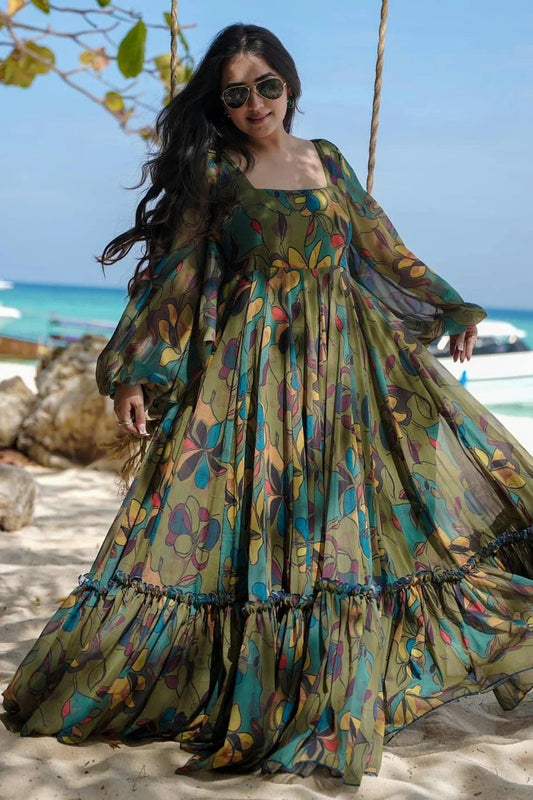 Georgette Readymade Long Gown NCGW11112411