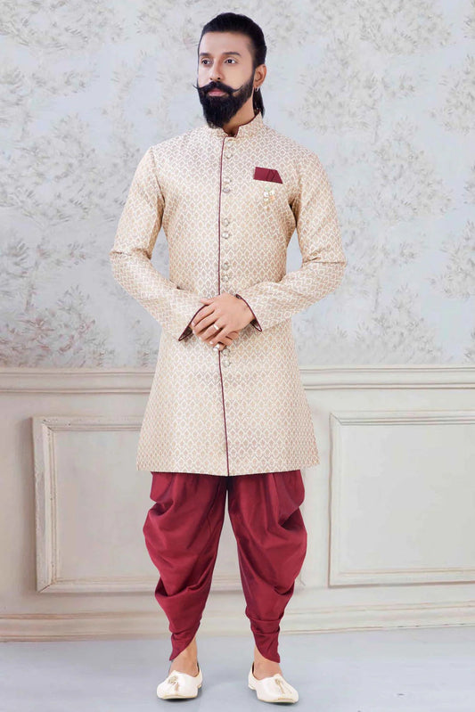 Gold Brocade Festival Wear Dhoti Sherwani NCSH11310180