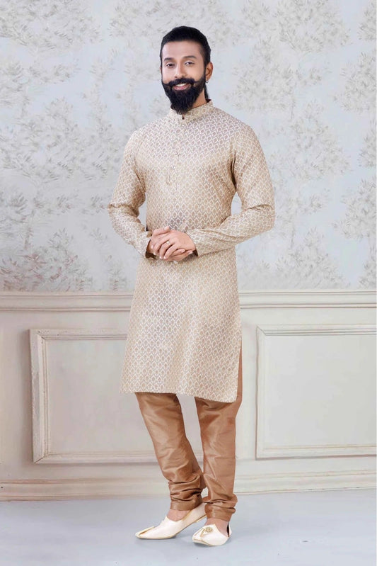 Gold Brocade Festival Wear Kurta Pajama NCKP11310149