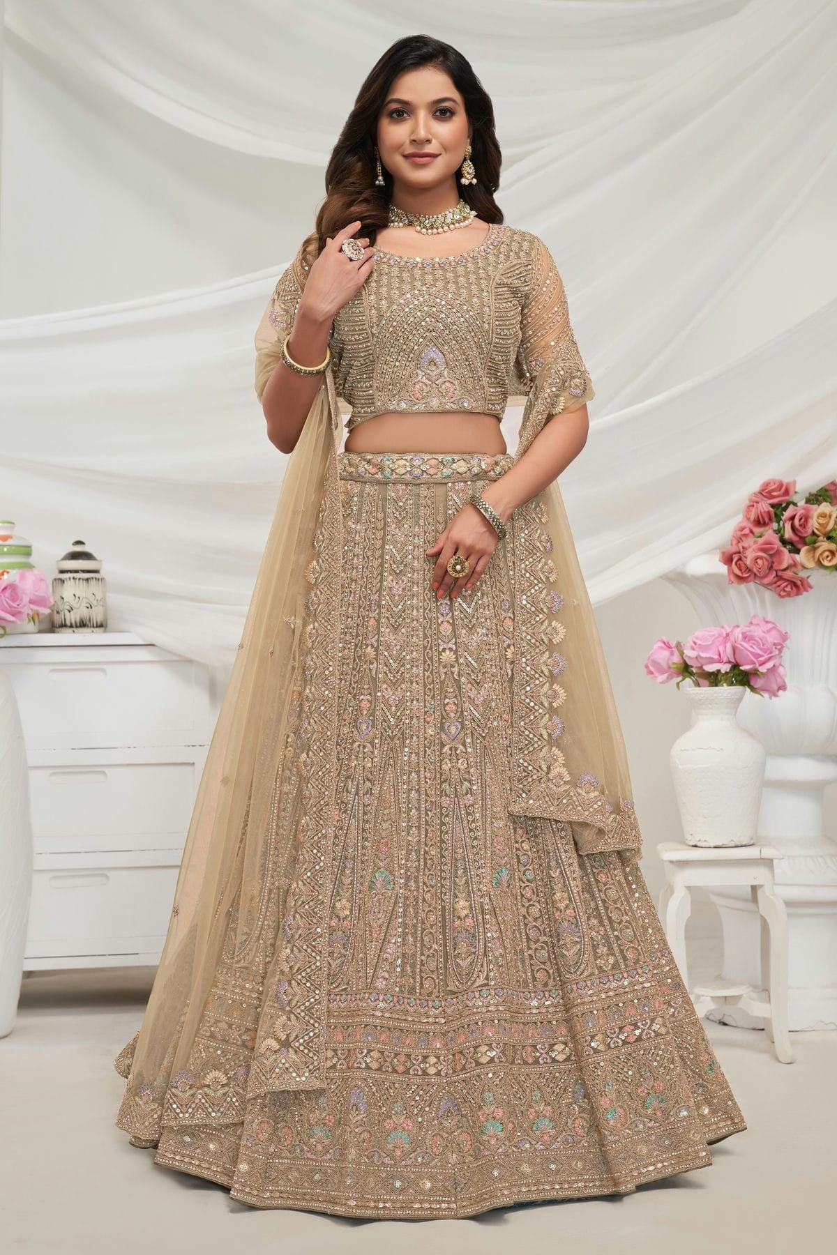 Gold Soft Net Lehenga Choli NCLC10310110