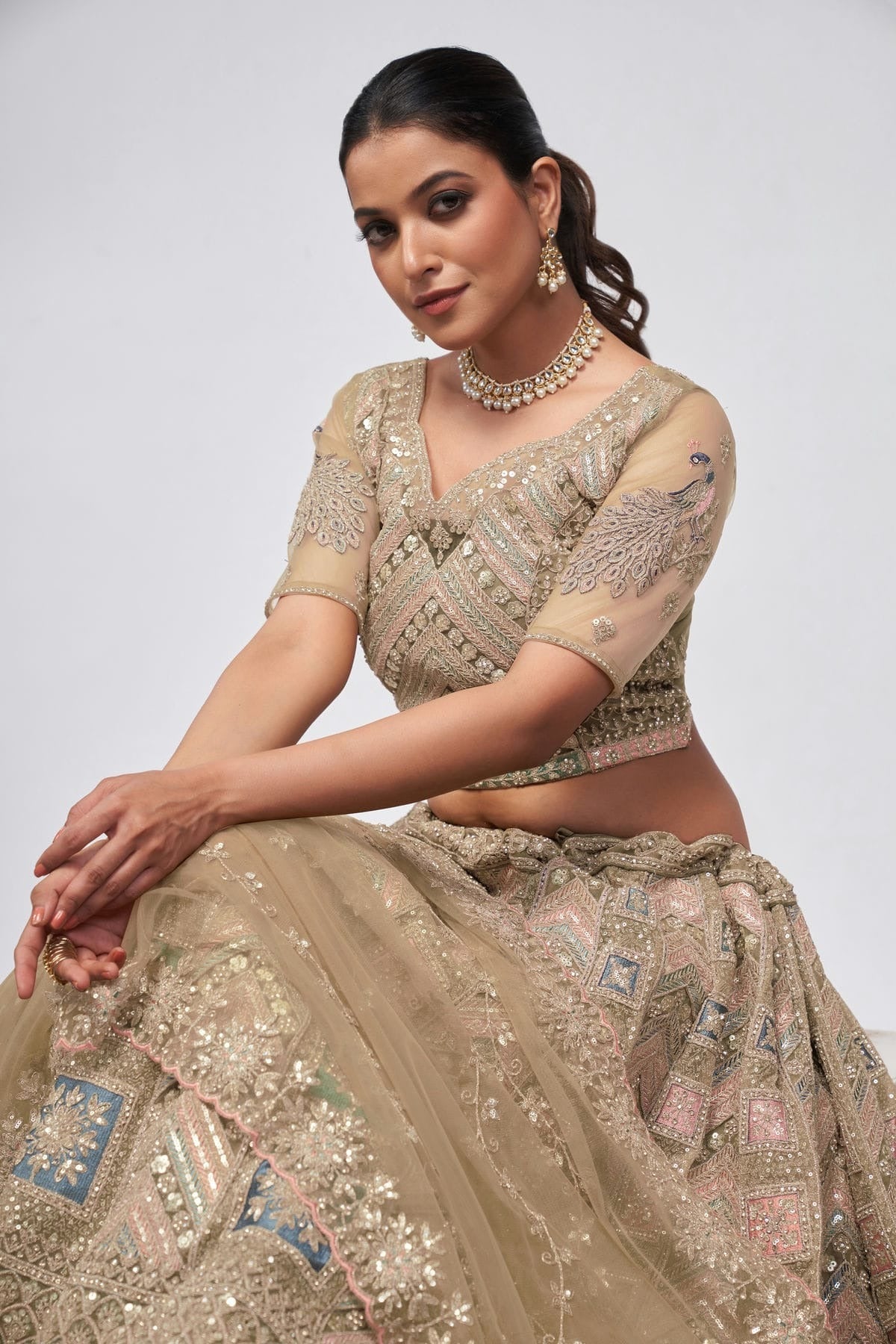 Gold Soft Net Lehenga Choli NCLC10310112