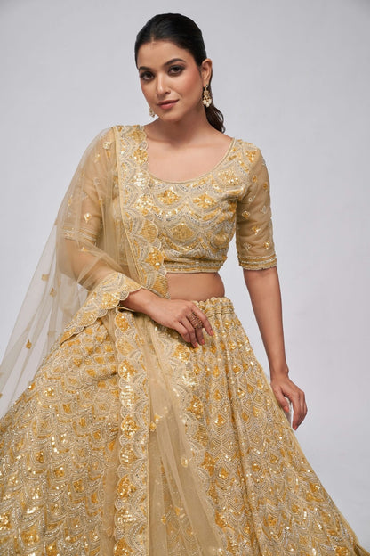 Gold Soft Net Lehenga Choli NCLC10310125