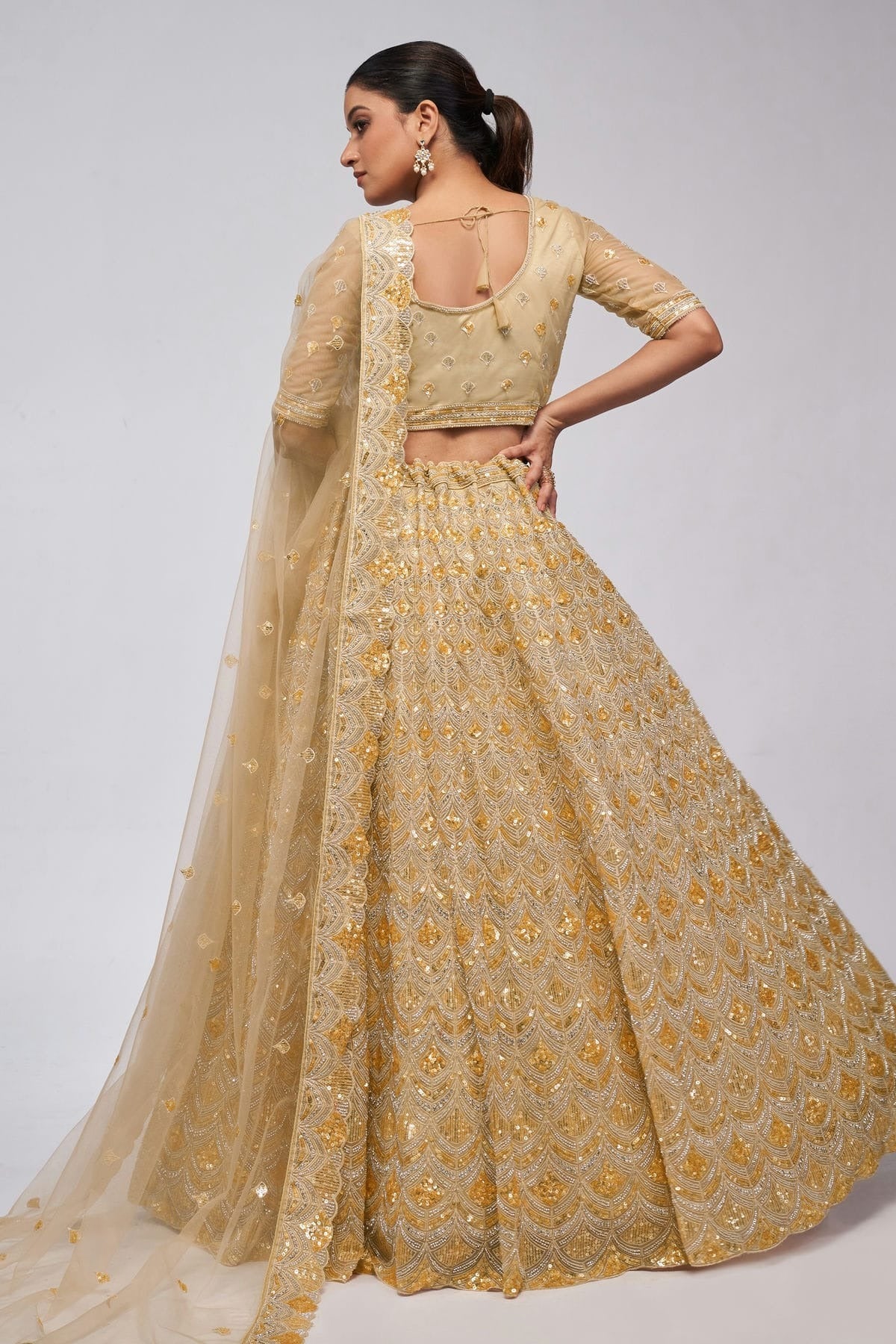 Gold Soft Net Lehenga Choli NCLC10310125